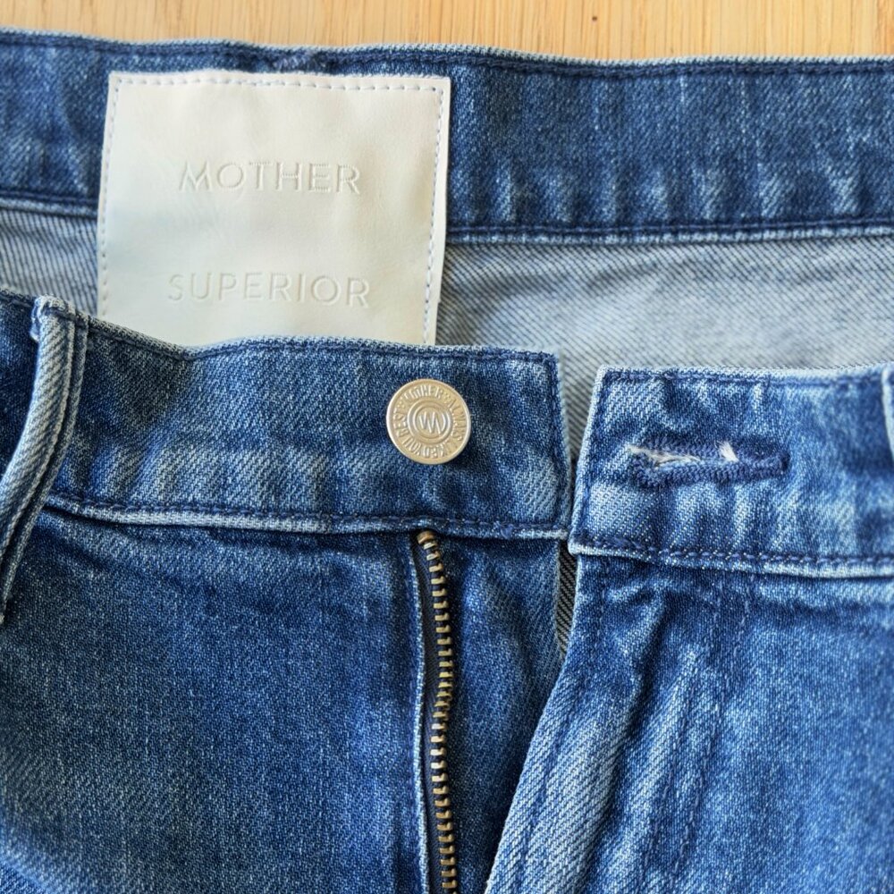 Mother Denim Lil Half Pipe Flood High Waist Ankle Wide Leg Jeans - Size 28 - Picture 4 of 6